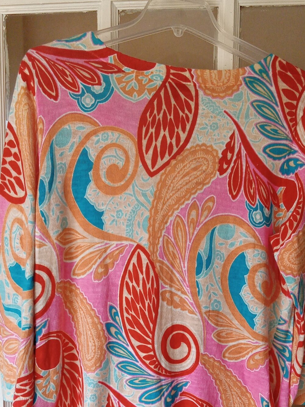 Talbots Pink Multi Paisley V-Neck Tunic - Picture 2 of 5
